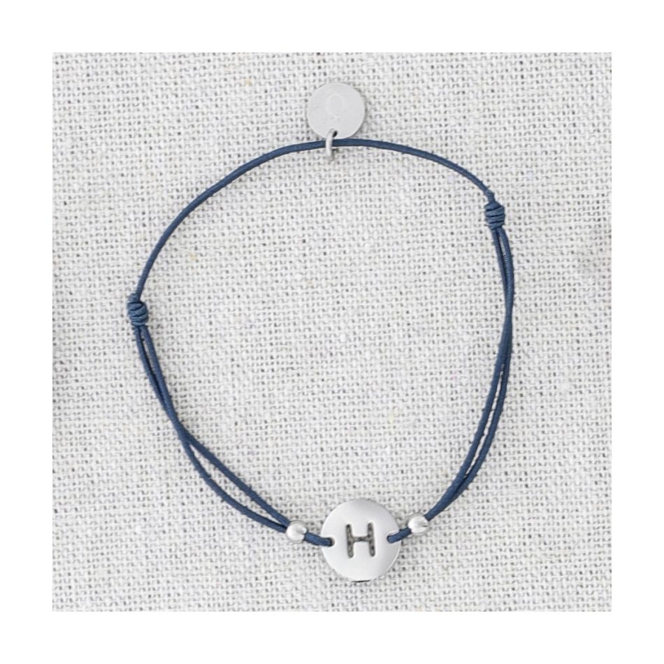 PULSERA ELÁSTICA ACERO LETRA H