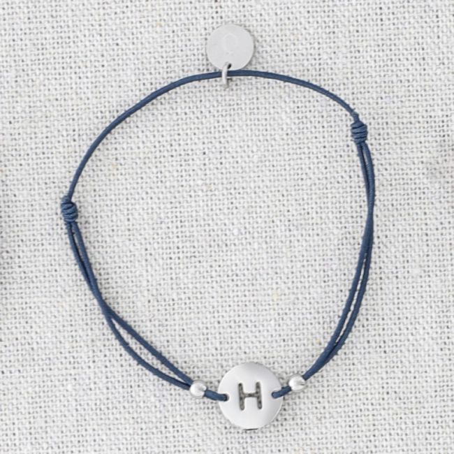 PULSERA ELÁSTICA ACERO LETRA H