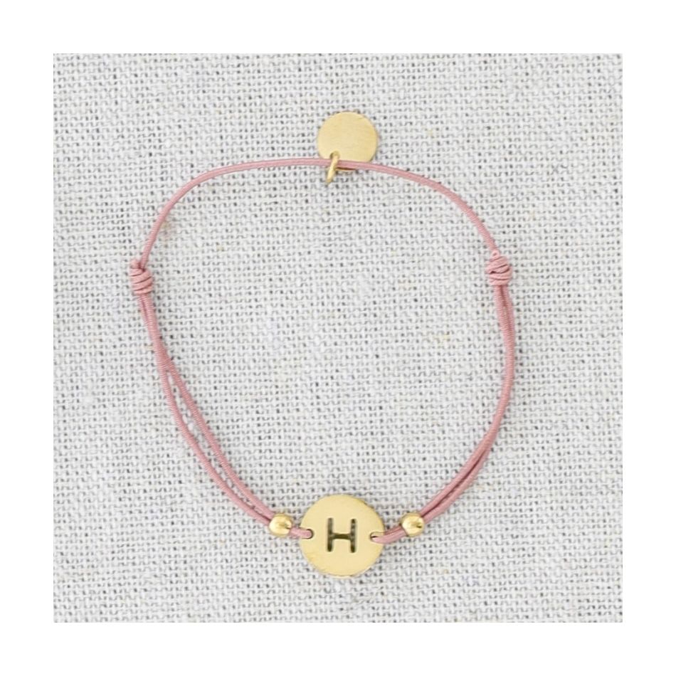PULSERA ELÁSTICA ACERO LETRA H