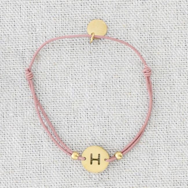 PULSERA ELÁSTICA ACERO LETRA H