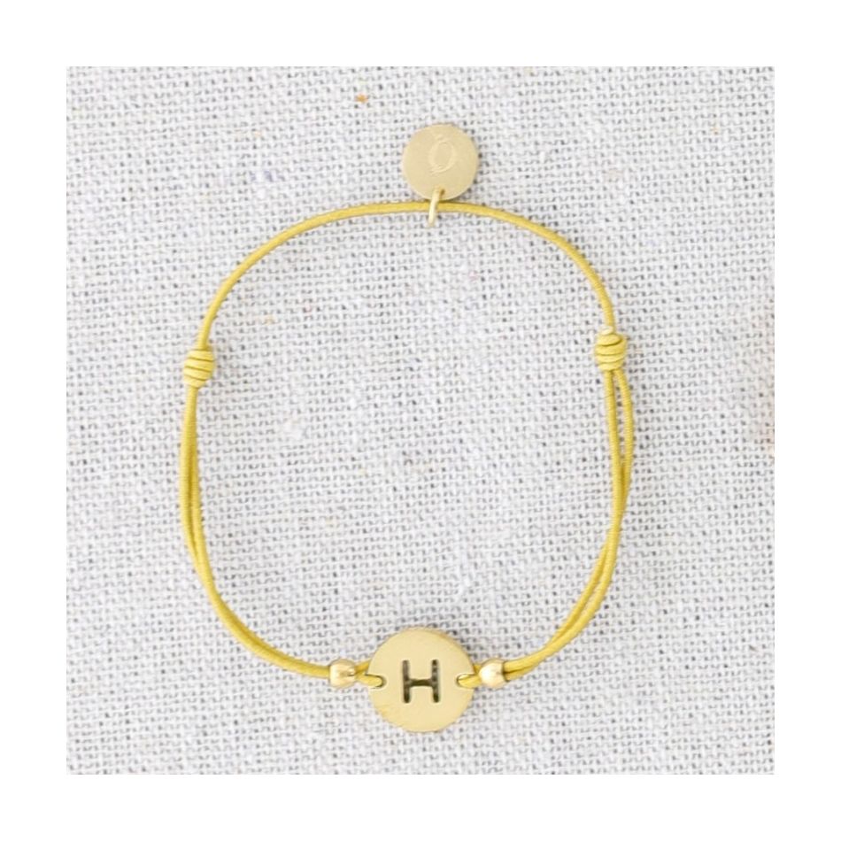 PULSERA ELÁSTICA ACERO LETRA H