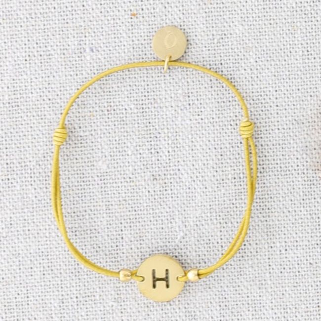 PULSERA ELÁSTICA ACERO LETRA H