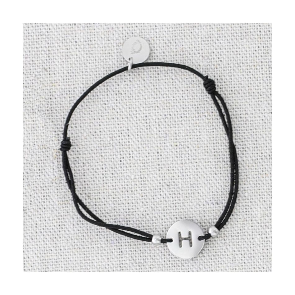 PULSERA ELÁSTICA ACERO LETRA H