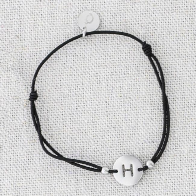 PULSERA ELÁSTICA ACERO LETRA H
