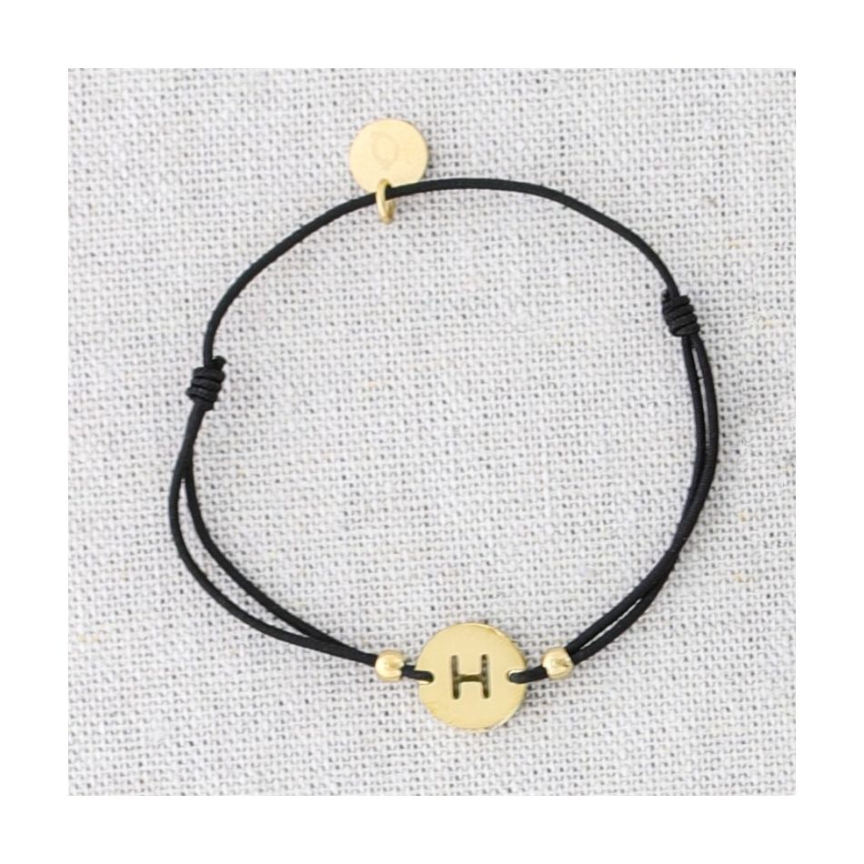PULSERA ELÁSTICA ACERO LETRA H