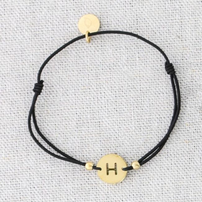 PULSERA ELÁSTICA ACERO LETRA H