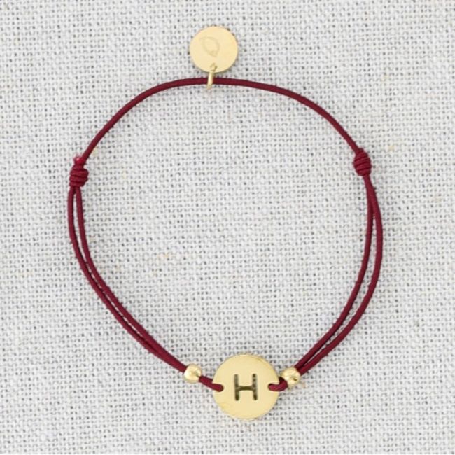 PULSERA ELÁSTICA ACERO LETRA H