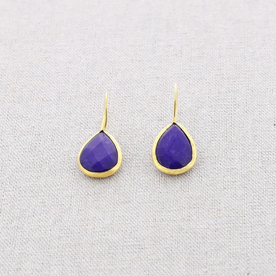 BRONZE STONE DROP PENDANT EARRINGS