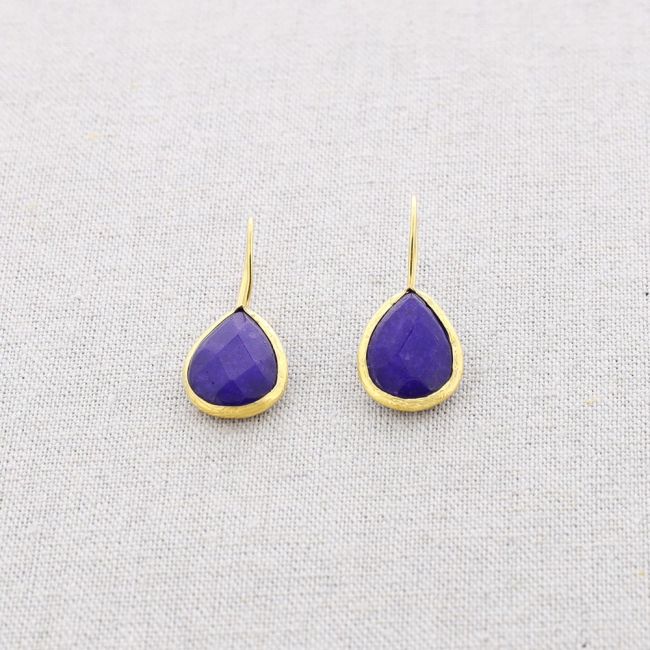 BRONZE STONE DROP PENDANT EARRINGS