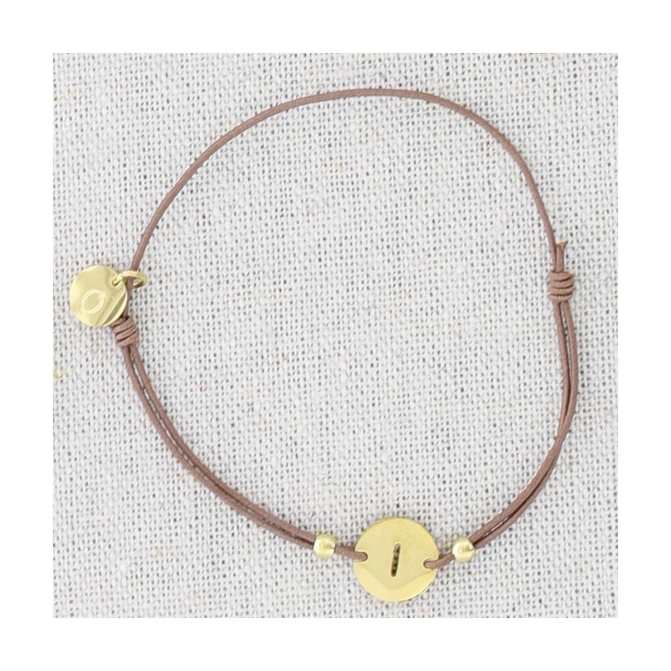 PULSERA ELÁSTICA ACERO LETRA I
