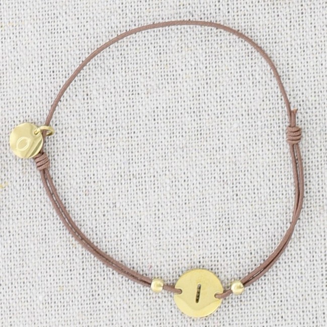 PULSERA ELÁSTICA ACERO LETRA I