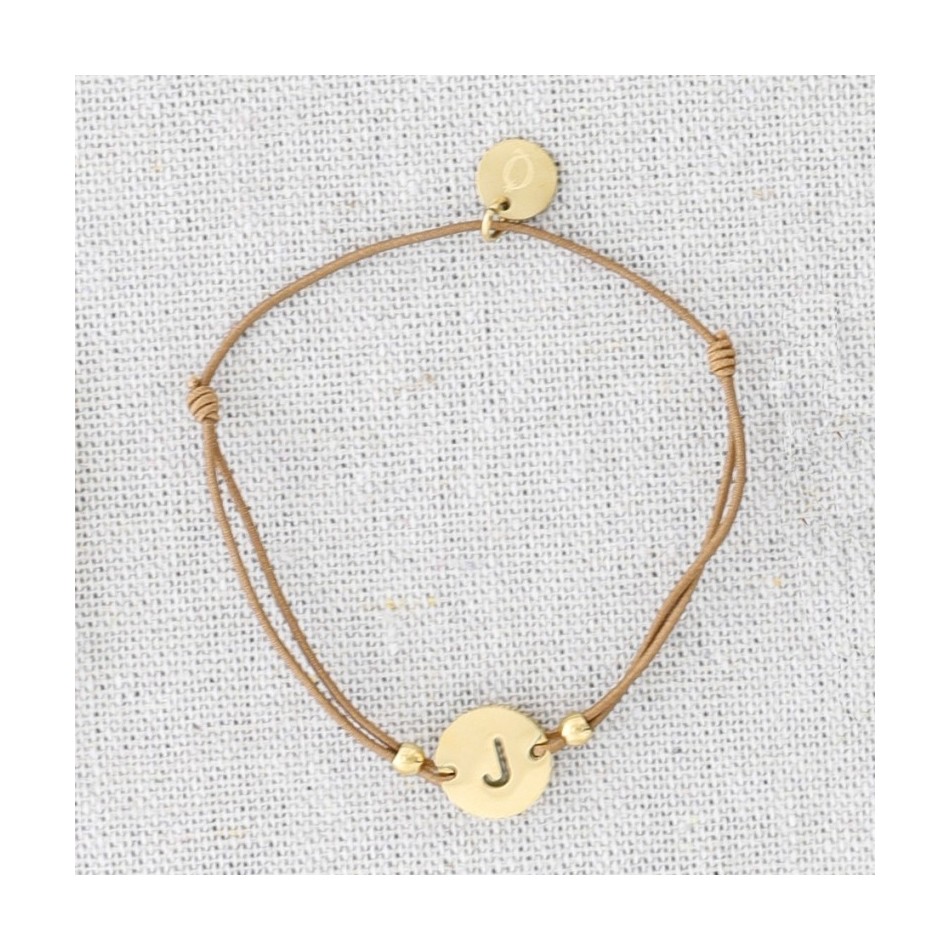 PULSERA ELÁSTICA ACERO LETRA J