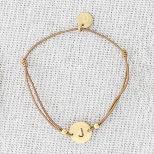 PULSERA ELÁSTICA ACERO LETRA J