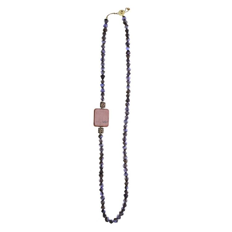 COLLAR LARGO CUENTAS RESINA