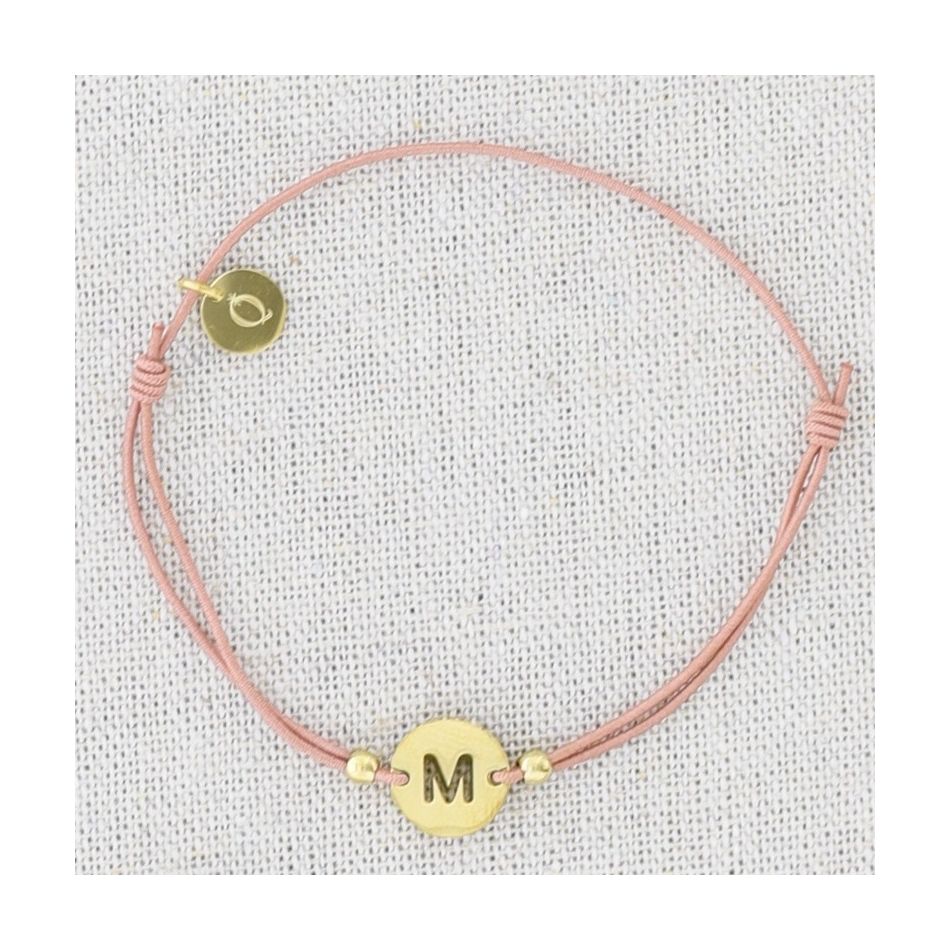 PULSERA ELÁSTICA ACERO LETRA M