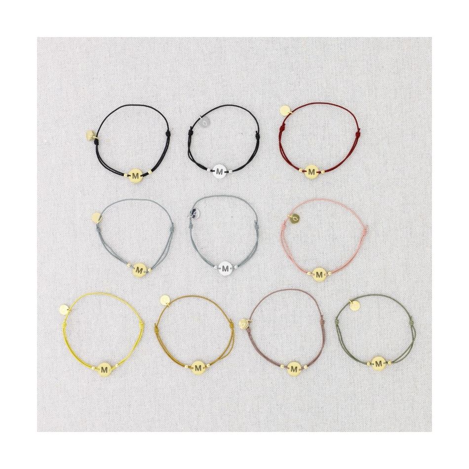 PULSERA ELÁSTICA ACERO LETRA M
