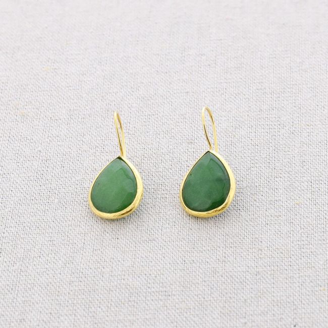 BRONZE STONE DROP PENDANT EARRINGS