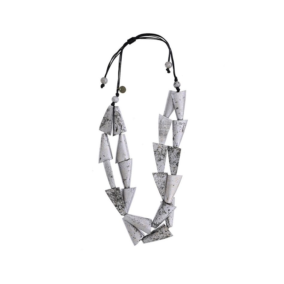 DOUBLE WOOD BEADS SHORT NECKLACE