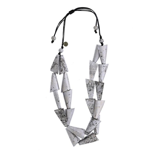 DOUBLE WOOD BEADS SHORT NECKLACE