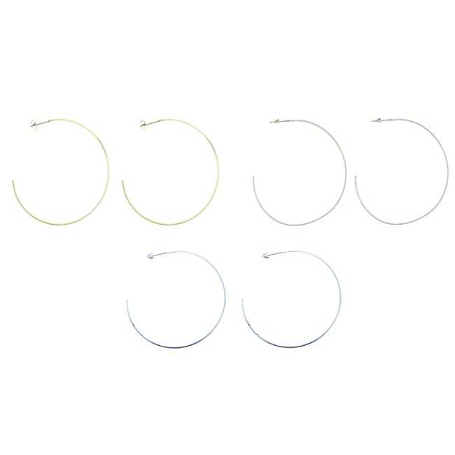 FLAT HOOP STEEL EARRINGS