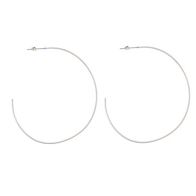 FLAT HOOP STEEL EARRINGS