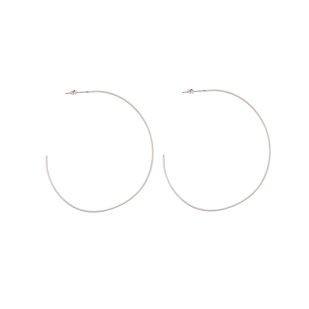 FLAT HOOP STEEL EARRINGS