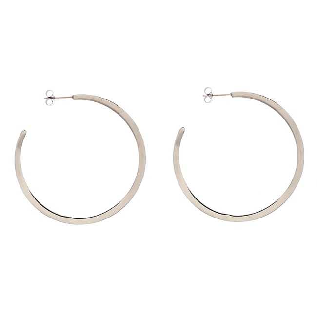 STEEL HOOP EARRINGS 5.5CM