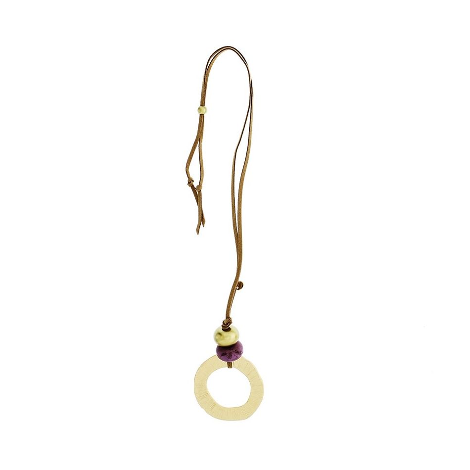 COLLAR LARGO COLGANTE ANILLA METAL