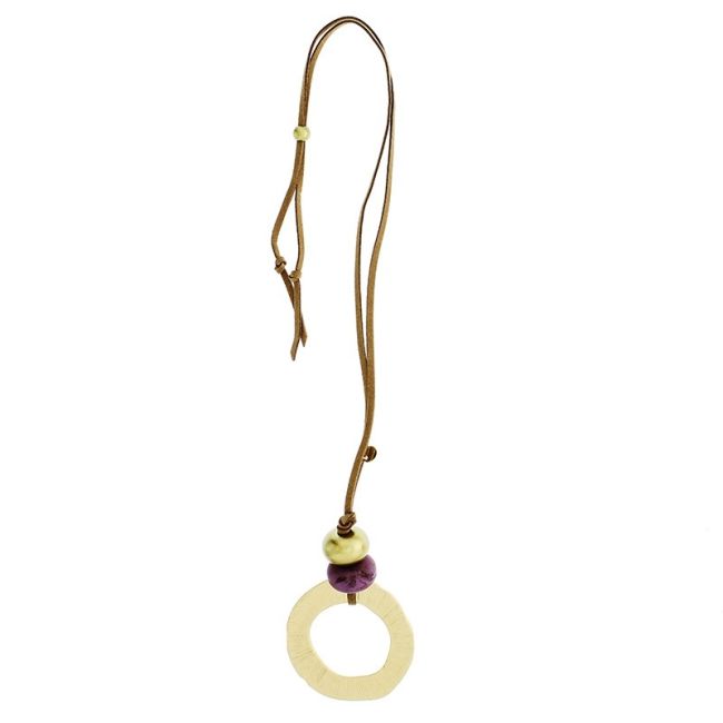 COLLAR LARGO COLGANTE ANILLA METAL