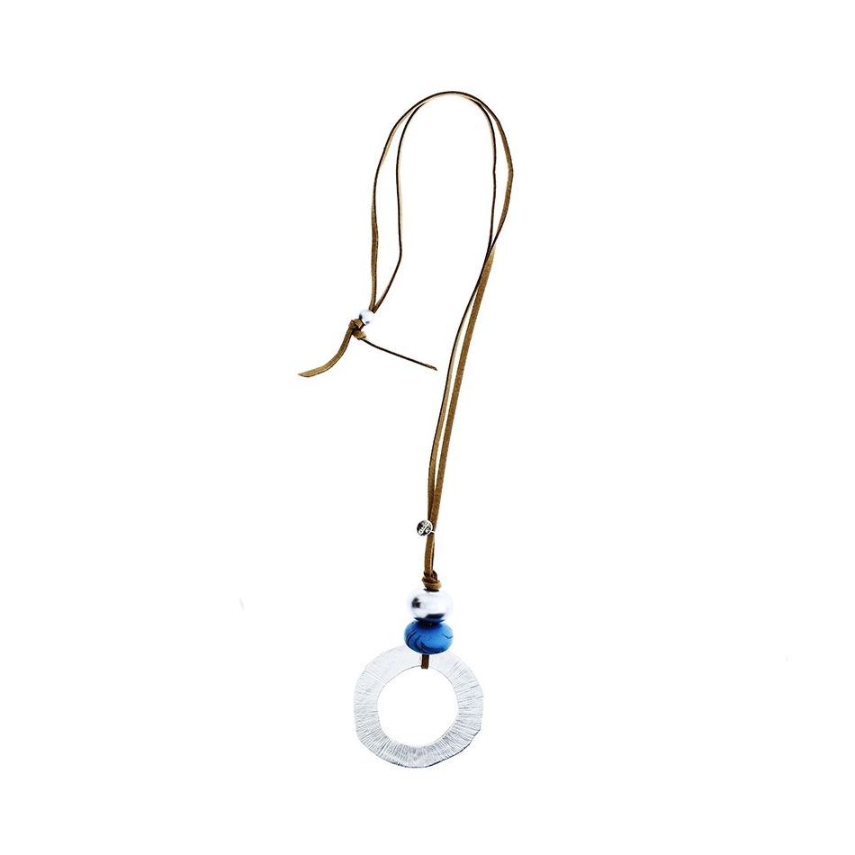 COLLAR LARGO COLGANTE ANILLA METAL