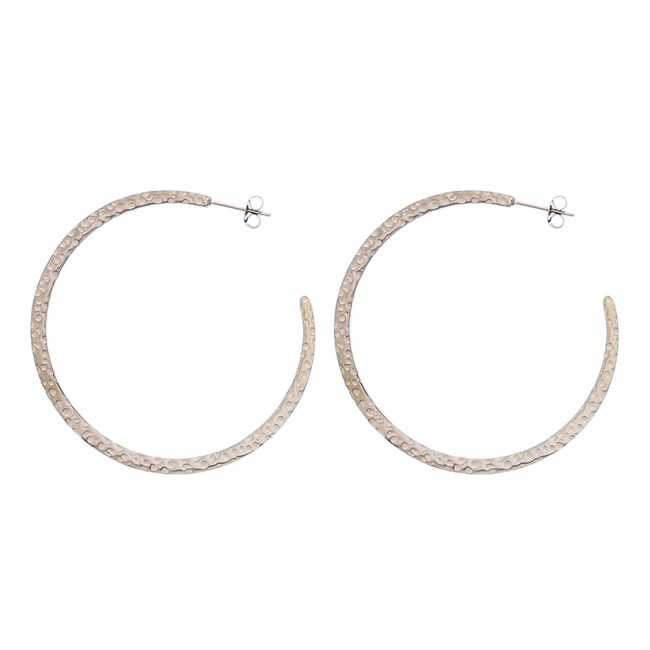 STEEL HOOP EARRINGS 5.5CM