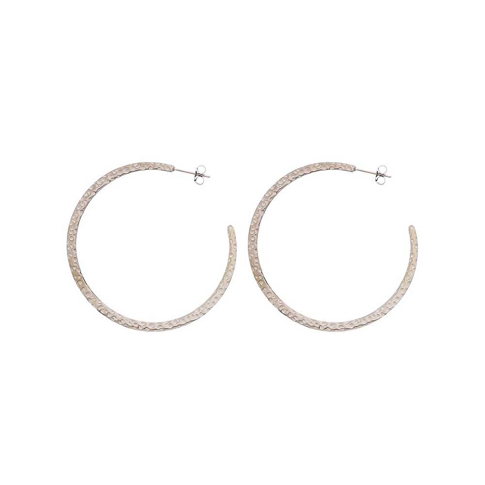 STEEL HOOP EARRINGS 5.5CM