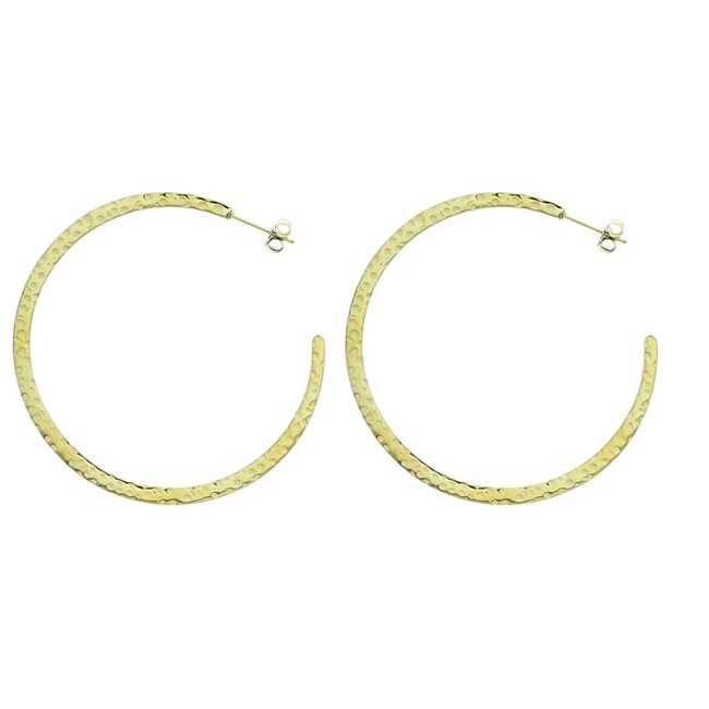 STEEL HOOP EARRINGS 5.5CM