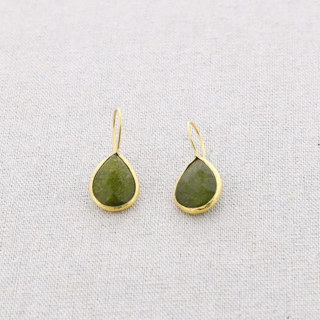 BRONZE STONE DROP PENDANT EARRINGS