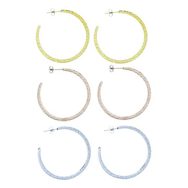 STEEL HOOP EARRINGS 4.5CM