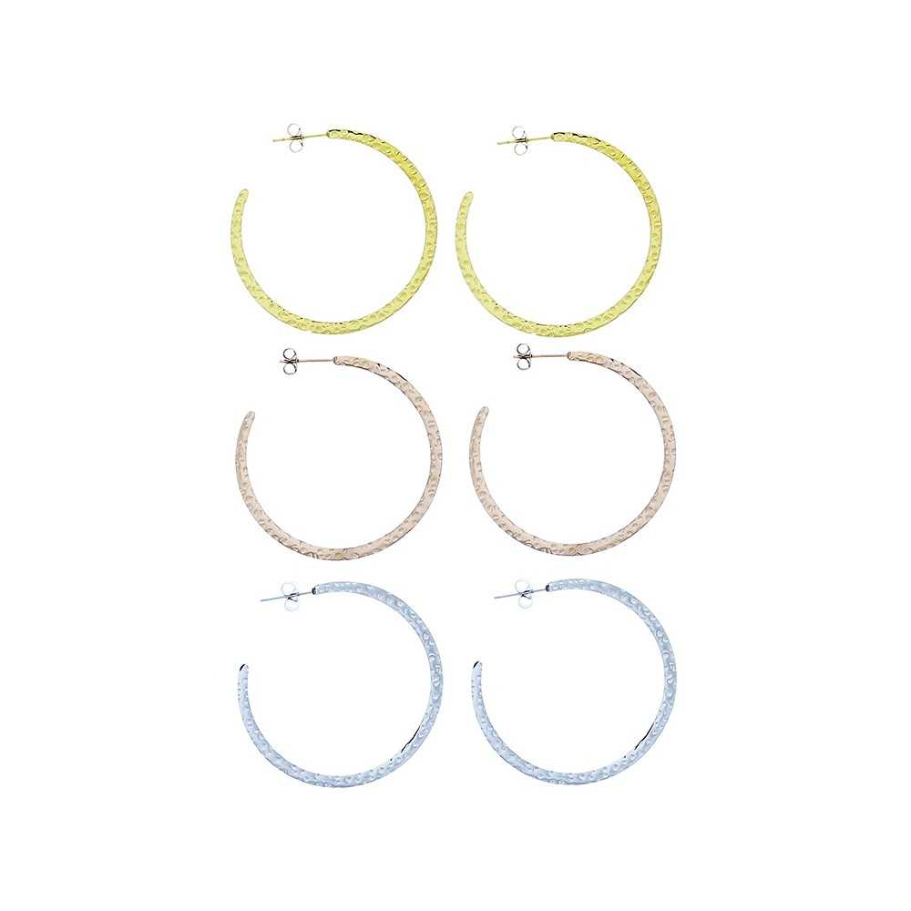 STEEL HOOP EARRINGS 4.5CM