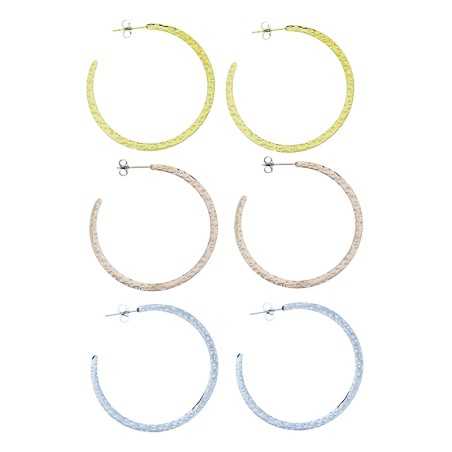 STEEL HOOP EARRINGS 4.5CM