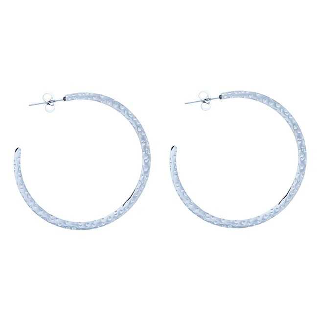 STEEL HOOP EARRINGS 4.5CM