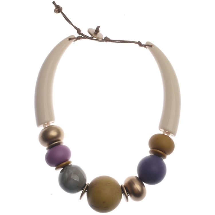 RESIN BEADS SHORT NECKLACE