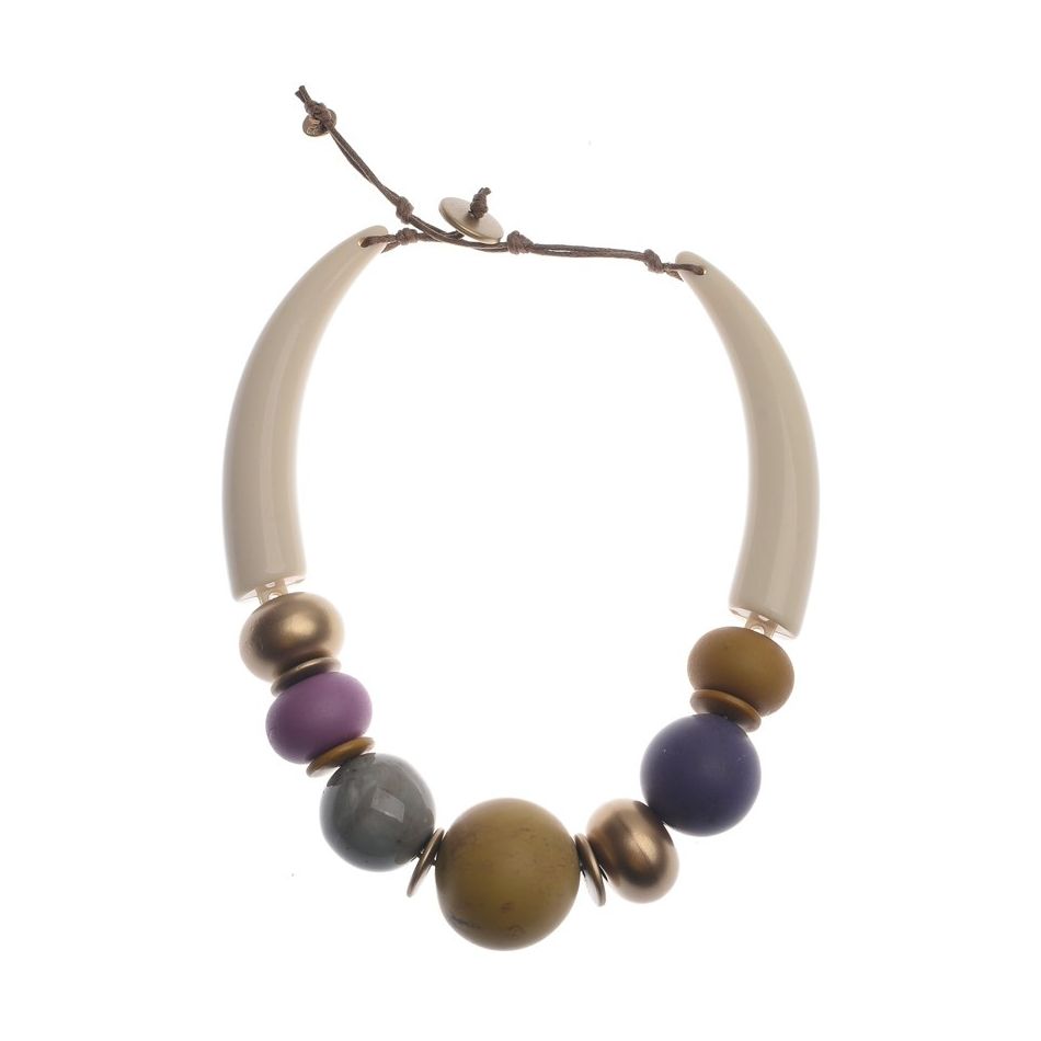 RESIN BEADS SHORT NECKLACE