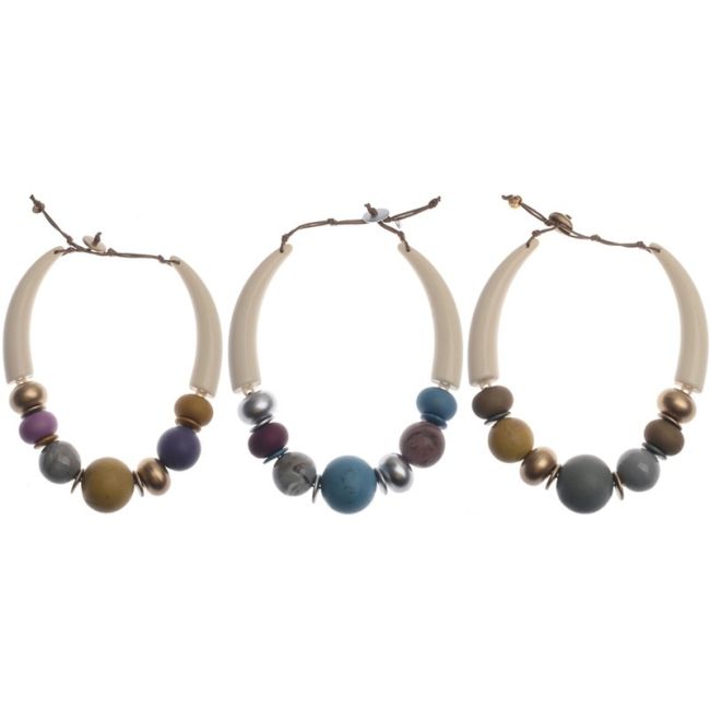 RESIN BEADS SHORT NECKLACE
