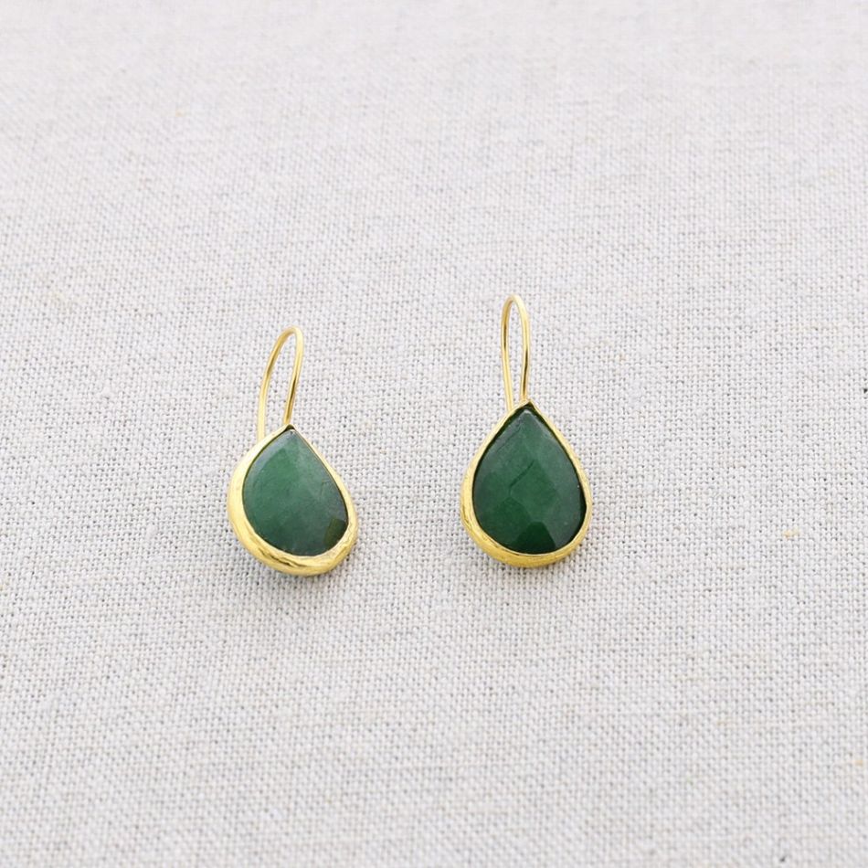 BRONZE STONE DROP PENDANT EARRINGS