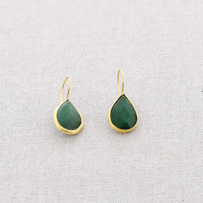 BRONZE STONE DROP PENDANT EARRINGS