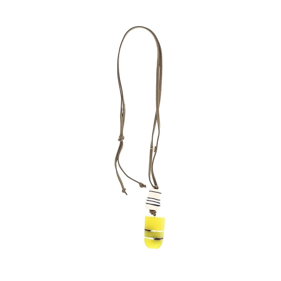 COLLAR LARGO COLGANTE DOBLE RESINA