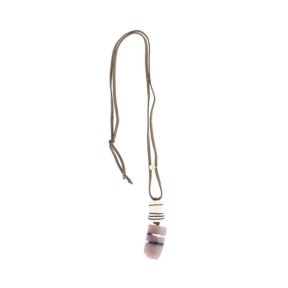 DOUBLE RESIN PENDANT LONG NECKLACE