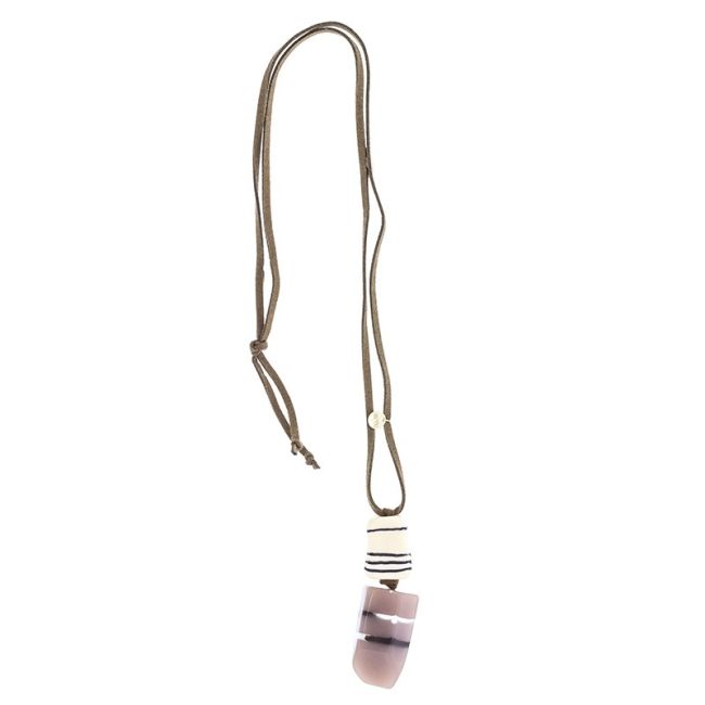 DOUBLE RESIN PENDANT LONG NECKLACE