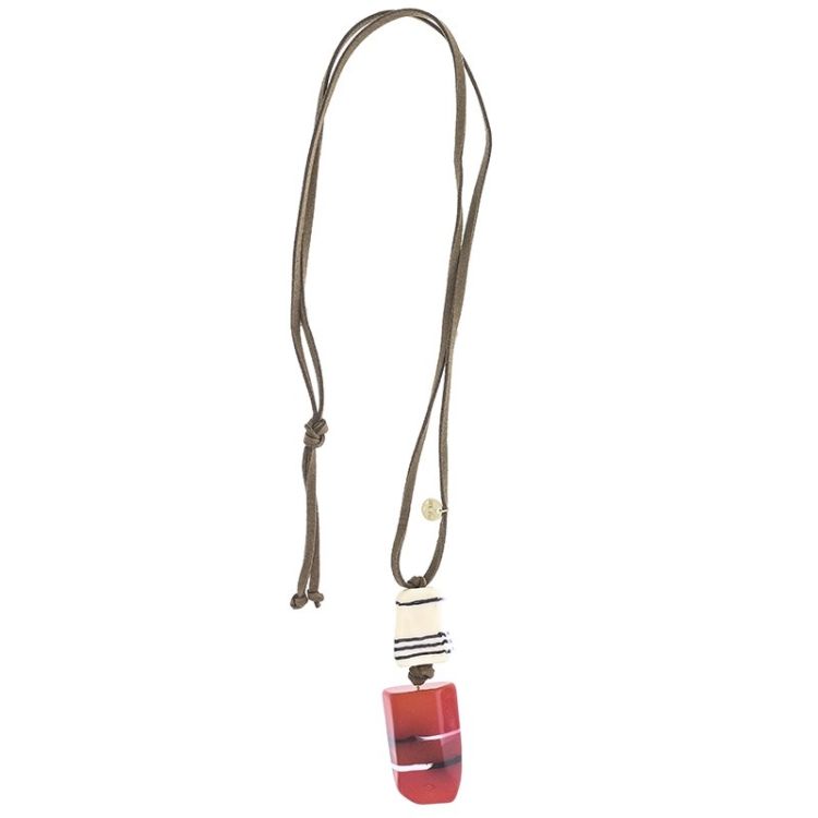 COLLAR LARGO COLGANTE DOBLE RESINA 2