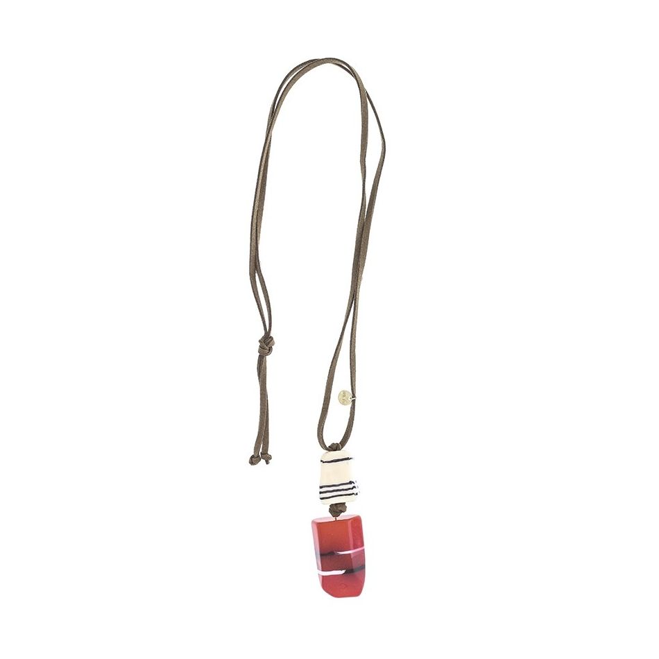 COLLAR LARGO COLGANTE DOBLE RESINA