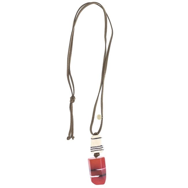 COLLAR LARGO COLGANTE DOBLE RESINA