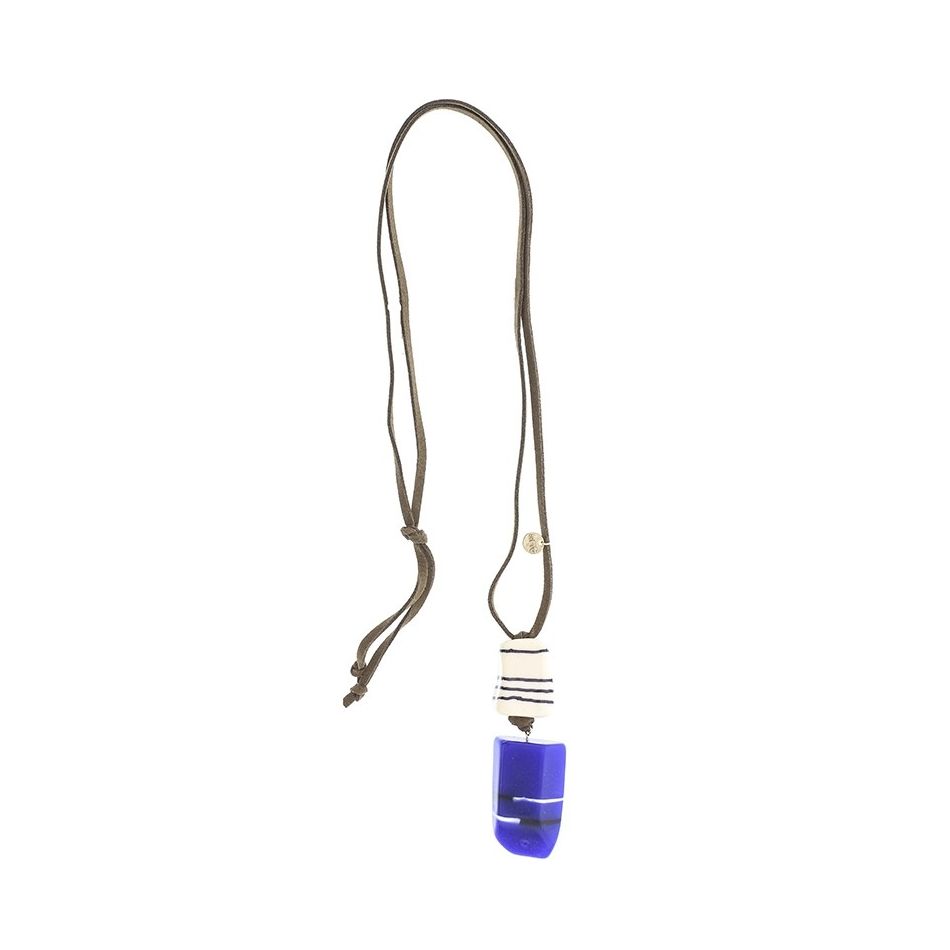 COLLAR LARGO COLGANTE DOBLE RESINA